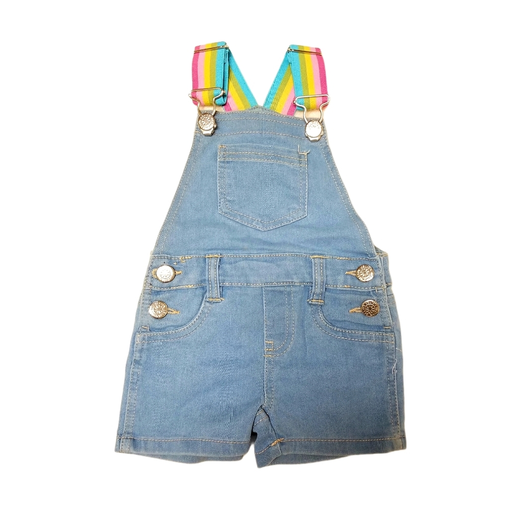Rainbow Denim Overalls Size 24 months